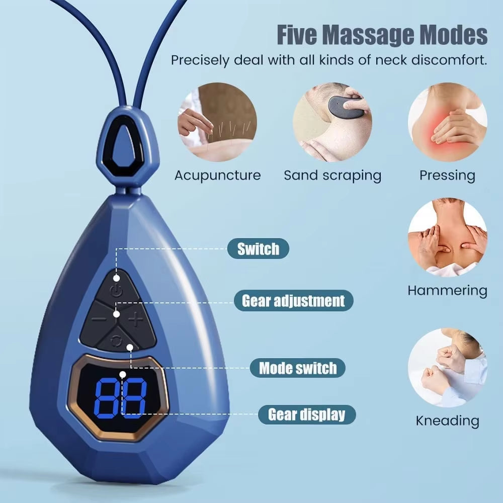 Portable Lymphatic Relief Neck Massager Sleep Massag Smart Cervical Neck Massager with Heat Gifts for Women Men Mother'S Day