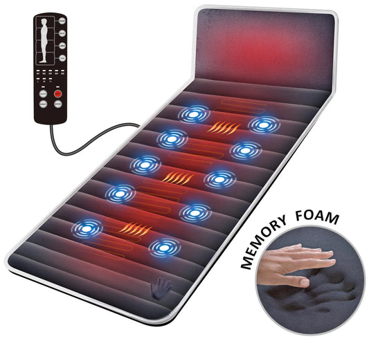 Memory Foam Massage Mat, Back Massage Pad with Vibration Motors & Therapy Heating Pad