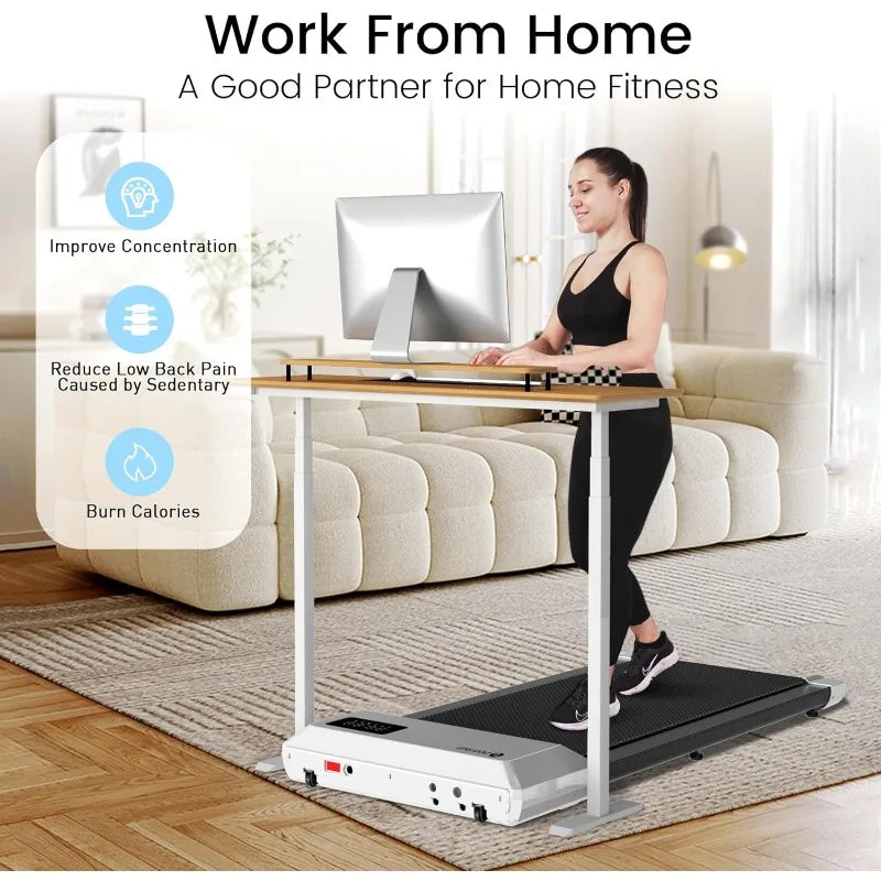 Walking Pad 2 in 1 under Desk Treadmill, 2.5HP Low Noise Walking Pad Running Jogging Machine with Remote Control for Home Office