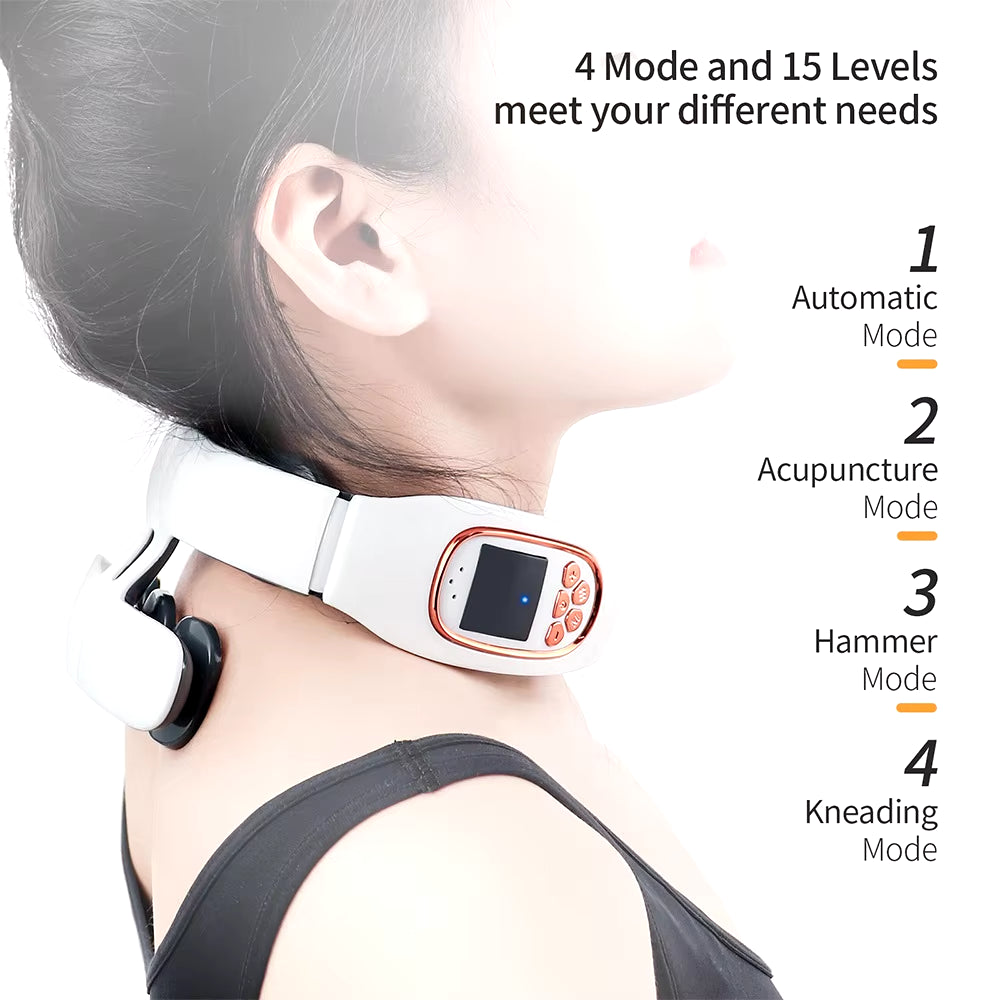 Neck Massage Instrument Intelligent Electric Rechargeable Heating Hot Pressing Magnetic Pulse Neck Massage Instrument