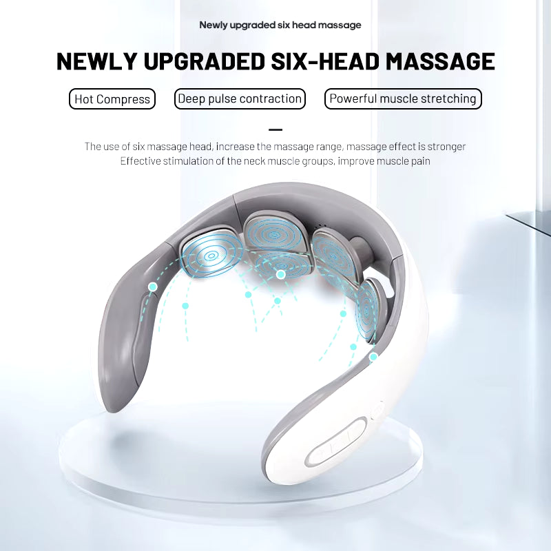 Neck Massage Instrument Intelligent Electric Rechargeable Heating Hot Pressing Magnetic Pulse Neck Massage Instrument