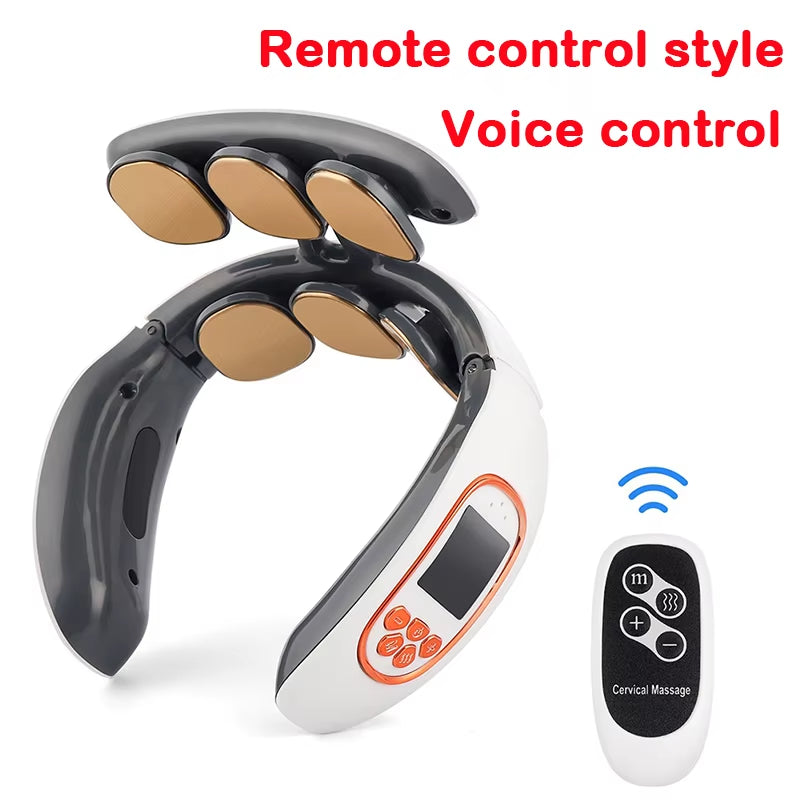 Neck Massage Instrument Intelligent Electric Rechargeable Heating Hot Pressing Magnetic Pulse Neck Massage Instrument