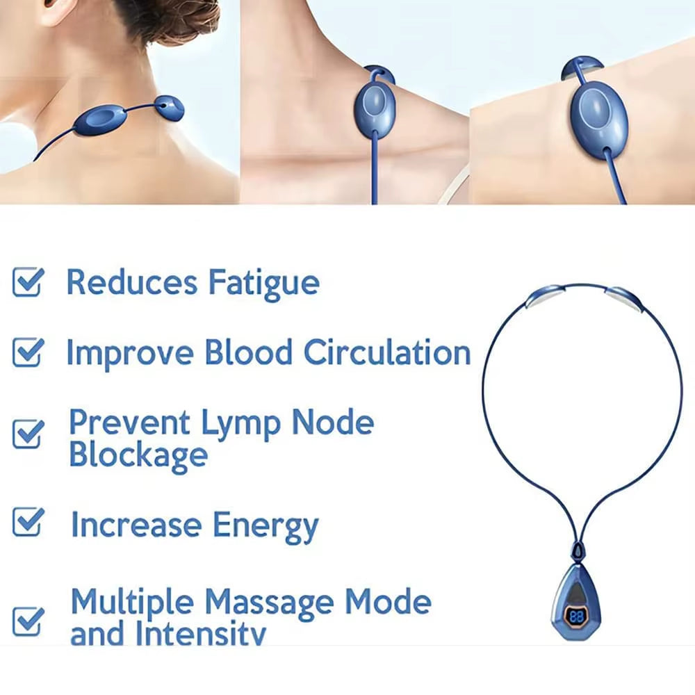 Portable Lymphatic Relief Neck Massager Sleep Massag Smart Cervical Neck Massager with Heat Gifts for Women Men Mother'S Day